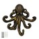 HERNGEE Octopus Cast Iron Wall Hook Nautical Decorative Key Holder Coastal Ocean Theme Animal Hook for Entryway Bathroom or Bedroom Heavy Duty Antique Bronze