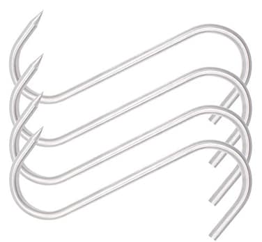 HONSHEN 8 Inch Meat Hook8mm Heavy Duty SHooks Stainless Steel Meat Processing Butcher Hook Meat Hooks 8inch8mm4p