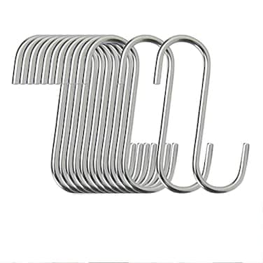 HTBMALL 40Pack S Hooks Stainless Steel Heavy Duty S Hooks for Hanging pots Pans Plants Coffee Mugs Towels in Kitchen and Bathroom Coat Bag Work Shop Perfect Rack Hooks