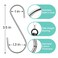 Lightique 354 Inch 30 Pack S Hooks Stainless Steel Heavy Duty with Rubber Stopper Small S Hooks for Hanging Plants Baskets Clothes Pan Cups Towels Silver