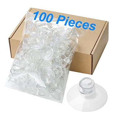 LuluEasy 30mm 100 Pieces Small Suction Cups Clear Thick Without Hooks Without Holes Professional Strength PVC Plastic Sucker Pads for Festival Decoration Bathroom Kitchen Car Radar Detector