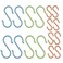 Maydahui 16 Pcs S Shape Plastic Hooks Set of 8 Big Size 8 Small Size in Pink Green Blue for Storage Room Kitchen Bathroom