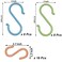 Maydahui 32 Pieces S Shape Plastic Hook Set of 16 Big Size 16 Small Size in Pink Green Blue for Storage Room Kitchen Bathroom