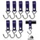Modixun 8pcs Leather SHooks Metal S Shaped Hooks for Hanging Camping Stroller Coat Towel Kitchen Bathroom Blue