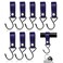 Modixun 8pcs Leather SHooks Metal S Shaped Hooks for Hanging Camping Stroller Coat Towel Kitchen Bathroom Blue