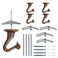 OBSTKUCHEN 4 Sets Swag Ceiling Hooks Heavy Duty Swag Hook with Hardware for Hanging Plants Ceiling Installation Cavity Wall Fixing 4 Antique Brass