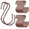 Sratte 60 Pcs S Hooks for Hanging 18 Inch Heavy Duty S Hooks Bulk Curtain Hanging Connectors Mini S Shaped Hangers Ornament for Plants Pots Pans Mugs DIY Jewelry Brown