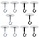 Aufuga No Hole No Drilling Adhesive Ceiling Hooks for Hanging Plants Lights Wind Chimes Lantern Sticky J Hooks Eye Hook for Hanging Indoor Outdoor WhireBlack