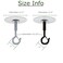 Aufuga No Hole No Drilling Adhesive Ceiling Hooks for Hanging Plants Lights Wind Chimes Lantern Sticky J Hooks Eye Hook for Hanging Indoor Outdoor WhireBlack