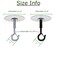 Aufuga No Hole No Drilling Adhesive Ceiling Hooks for Hanging Plants Lights Wind Chimes Lantern Sticky J Hooks Eye Hook for Hanging Indoor Outdoor WhireBlack
