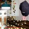 Aufuga No Hole No Drilling Adhesive Ceiling Hooks for Hanging Plants Lights Wind Chimes Lantern Sticky J Hooks Eye Hook for Hanging Indoor Outdoor WhireBlack