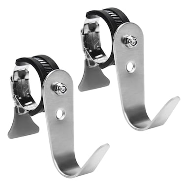DOVORSY Tube Rod HooksStainless Steel Adjustable J Hooks for 08315 in 2138mm Inner Dia Adjustable RodBathroom Wardrobe Pipe HangerLarge U Hooks 2 Pack