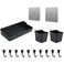 EVDBOBO Pegboard Wall Organization Accessories Pack 25 Pieces of White Hooks Storage Bins Fastening StripsBlack