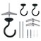 Evsteluo 2 Sets Large Swag Ceiling Hooks Heavy Duty Swag Hook with Hardware for Hanging Plants Wind Chimes Light Fixtures Bed Netting etc Ceiling Installation Cavity Wall Fixing 2 Sets Black