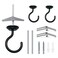 Evsteluo 2 Sets Large Swag Ceiling Hooks Heavy Duty Swag Hook with Hardware for Hanging Plants Wind Chimes Light Fixtures Bed Netting etc Ceiling Installation Cavity Wall Fixing 2 Sets Black