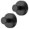 Fasbeu Black Waterproof Suction Cup Hooks 2Pack Heavy Duty Stainless Steel No Drill Shower Hooks for Hanging Towels Robes Loofahs Holder Holds Strong on Tile Glass Mirror Wall Bathroom Door