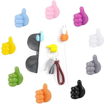 FZFQHCJH 36 Pcs Creative Silicone Thumb Hook Wall Hook Multifunction Adhesive Cable Clip Adhesive Wall Hooks Cable Organizer Clips Key Hanger
