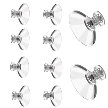 GDQLCNXB Suction Cup Glass Suction Pads 10 Pcs Adhesive Suction Cups Bulk with M4 Screws Nut Plastic Sucker Pad 40 mm Clear PVC Sucker Pad