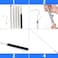 ISIVOVE Clothes Hook Pole Clothes Hanger Reaching Hook for Hanging Clothes Light and Plants Extendable from 29 to 74 Made of Stainless Steel Tube with Sponge Handle with Two Hooks