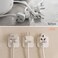 JeHwuel Adhesive Utility HooksWaterproof Sticking Double HooksNo Damage Wall HangerMulti Purpose White Plastic Hook for Shaving Razor Towel RobePlug Keys Kitchen Utensils5