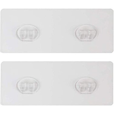 Jovware Shower Caddy Adhesive Replacement Stickers Sticker Shelf Basket Strips Suction Hooks Large Strong Hook for Bathroom Storage Corner Transparent Shelves Wall Mount 2 Hooks 6 12