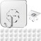 Lahedomege 28 Pack Sticky Hooks for Hanging Heavy Duty Wall Hooks Adhesive Clear self Adhesive Hooks for Wall Kitchen Bathroom Shower Ceiling