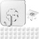 Lahedomege 28 Pack Sticky Hooks for Hanging Heavy Duty Wall Hooks Adhesive Clear self Adhesive Hooks for Wall Kitchen Bathroom Shower Ceiling