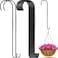 Leriton 12 Pack 24 Inch Long S Hooks for Hanging Plants Heavy Duty Metal Tree Branch Hangers Extenders for Bird Feeders Flower Baskets Wind Chimes Black Vinyl Coated Garden Hook