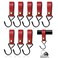Modixun 8pcs Leather SHooks Metal S Shaped Hooks for Hanging Camping Hanger Stroller Hooks Leather SHooks for Coat Towel Kitchen Bathroom Red