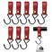 Modixun 8pcs Leather SHooks Metal S Shaped Hooks for Hanging Camping Hanger Stroller Hooks Leather SHooks for Coat Towel Kitchen Bathroom Red