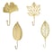 MOROBOR Decorative Iron Hooks 4Piece Ginkgo Maple Leaf Shape Gold Wall Mounted Key Holder and Hanger for Towel Coat Photo Bag Umbrella