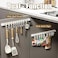 OULIGET Utility Slide Rail Hook with 10 Adjustable ClipsUnder Cabinet Kitchen Seasoning Bag Storage Seal ClipNo Drill Wall Mounted Hanger RackClips Hook Dual Purpose