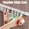 OULIGET Utility Slide Rail Hook with 10 Adjustable ClipsUnder Cabinet Kitchen Seasoning Bag Storage Seal ClipNo Drill Wall Mounted Hanger RackClips Hook Dual Purpose