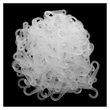 PIYANYO 1 34 Inch Plastic JShaped Hook for Clothing Socks Hat Underwear Hanging Display Rack Transparent 500PCS