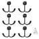 RFORPLY 6 Pcs Zinc Alloy Crown Cabinet Hooks for Living Room Office BedroomDouble Hooks for Hanging Cups Bags Kitchenware Keys Plantsetc