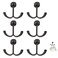 RFORPLY 6 Pcs Zinc Alloy Crown Cabinet Hooks for Living Room Office BedroomDouble Hooks for Hanging Cups Bags Kitchenware Keys Plantsetc
