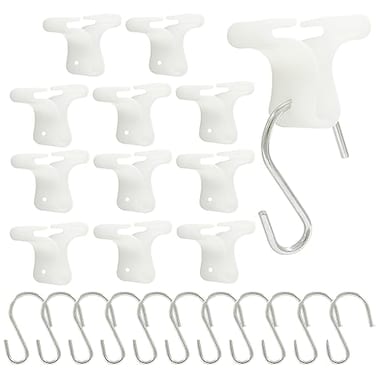 Rierdge Grid Clips and SHooks Set Ceiling Grid Clips for Hanging Decorations 48 Pc Set24 Clips 24 Hooks
