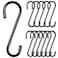 samhard 12 Pack Heavy Duty S Hooks Vinly Coated 6 Inch Large Metal S Hooks for Hanging Plants Non Slip Black Hanger Hooks for Closet Hanging Jeans Baskets Lights Pot Pans Cups Bird Feeder