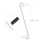 uxcell S Hanging Hooks 20inch500mm Extra Long Steel Hanger Indoor Outdoor Uses for Garden Bathroom Closet Workshop Kitchen Black 2Pcs