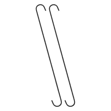 uxcell S Hanging Hooks 20inch500mm Extra Long Steel Hanger Indoor Outdoor Uses for Garden Bathroom Closet Workshop Kitchen Black 2Pcs
