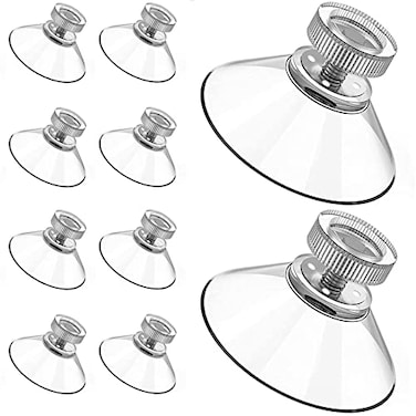 vilihkc 10pcs Sucker Cup Suction Hook Plastic Sucker Pad Holder Silicone Round Strong Transparent with Knurled Nut for Daily Hanging