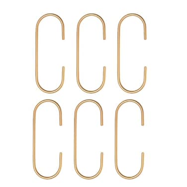 AUXBC Aluminium Alloy CShape Hooks 6 PCS Heavy Duty Multifunctional Hooks Gold Closet Accessories for Hanging Clothes Towels Shoe Bag Scarf Hat
