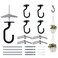 Evsteluo 4 Sets Large Swag Ceiling Hooks Heavy Duty Swag Hook with Hardware for Hanging Plants Ceiling Installation Cavity Wall Fixing Black