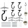 Evsteluo 4 Sets Large Swag Ceiling Hooks Heavy Duty Swag Hook with Hardware for Hanging Plants Ceiling Installation Cavity Wall Fixing Black