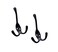 QCAA Premium Quality Premium Quality Three Prongs Hook 4 Zinc Die Cast Matte Black 2 Pack Made in Taiwan