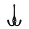 QCAA Premium Quality Premium Quality Three Prongs Hook 4 Zinc Die Cast Matte Black 2 Pack Made in Taiwan