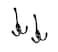 QCAA Premium Quality Premium Quality Three Prongs Hook 4 Zinc Die Cast Matte Black 2 Pack Made in Taiwan