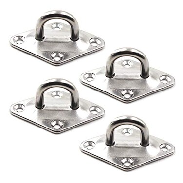 SeeRaphee Ceiling Wall Mount Hook Heavy Duty Anchor Diamond Pad Eye Plate 5mm 316 304 Stainless Steel Great for Yoga Swings HammocksBoat RiggingMarine Deck HardwareSuspension Training Straps