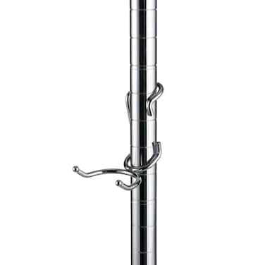 SHELF POLE Shelf Pole Hooks 5 Pack Chrome CHook for Hanging SnapOn Hooks for 1 Inch Poles Wire Metal Shelving Hooks for Kitchen Garage Home Organization