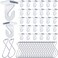 Vicenpal 200 Pcs Drop Ceiling Hooks Bulk for Classrooms Offices Hanging Set 100 Pairs Right and Left 100 Pcs Clips for Tile Decorations Metal Suspended T Bar Hooks for School Plants